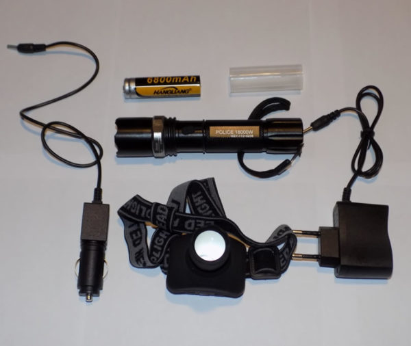 Комплект налобный и тактический фонари NGY-110+8208
