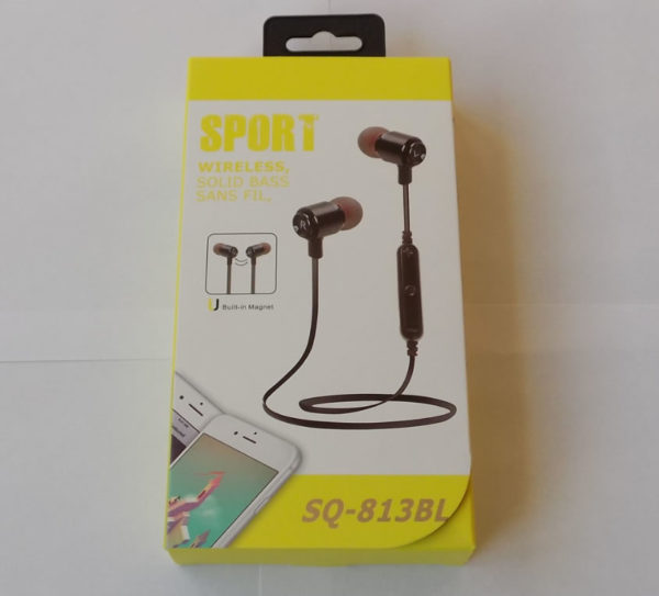 Bluetooth гарнитура с ПДУ SPORT SQ-813BL с микрофоном